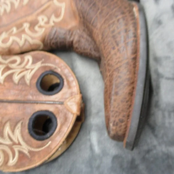 Cody James Western Boots Mens 13 D Brown Leather Square Toe Exotic Faux Elephant - Picture 11 of 16